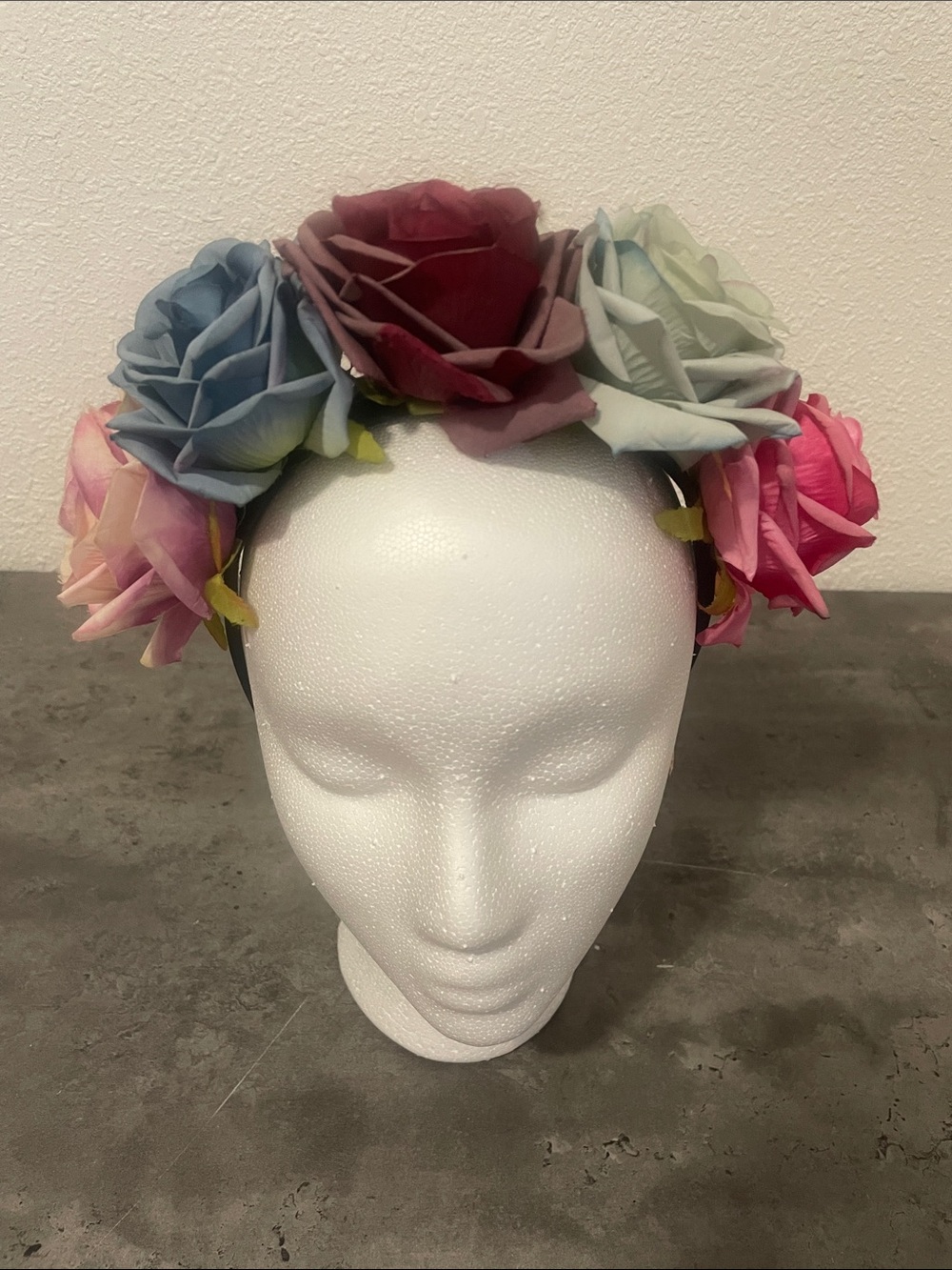 Floral Rose Headband - Multi Pink Blue